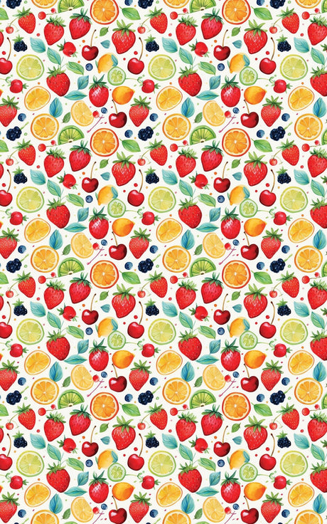 Whimsical Market Fruits - London Penny Gift Wrap