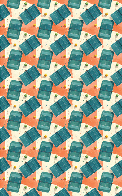 Sunlit Resort Courts Wrapping Paper