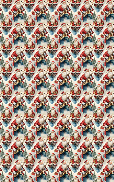 Sax Santa - London Penny Gift Wrap