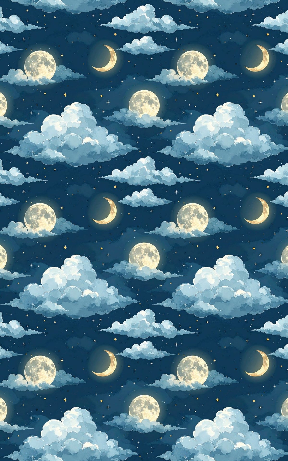 Cloudlit Moon Glow Wrapping Paper - London Penny Gift Wrap