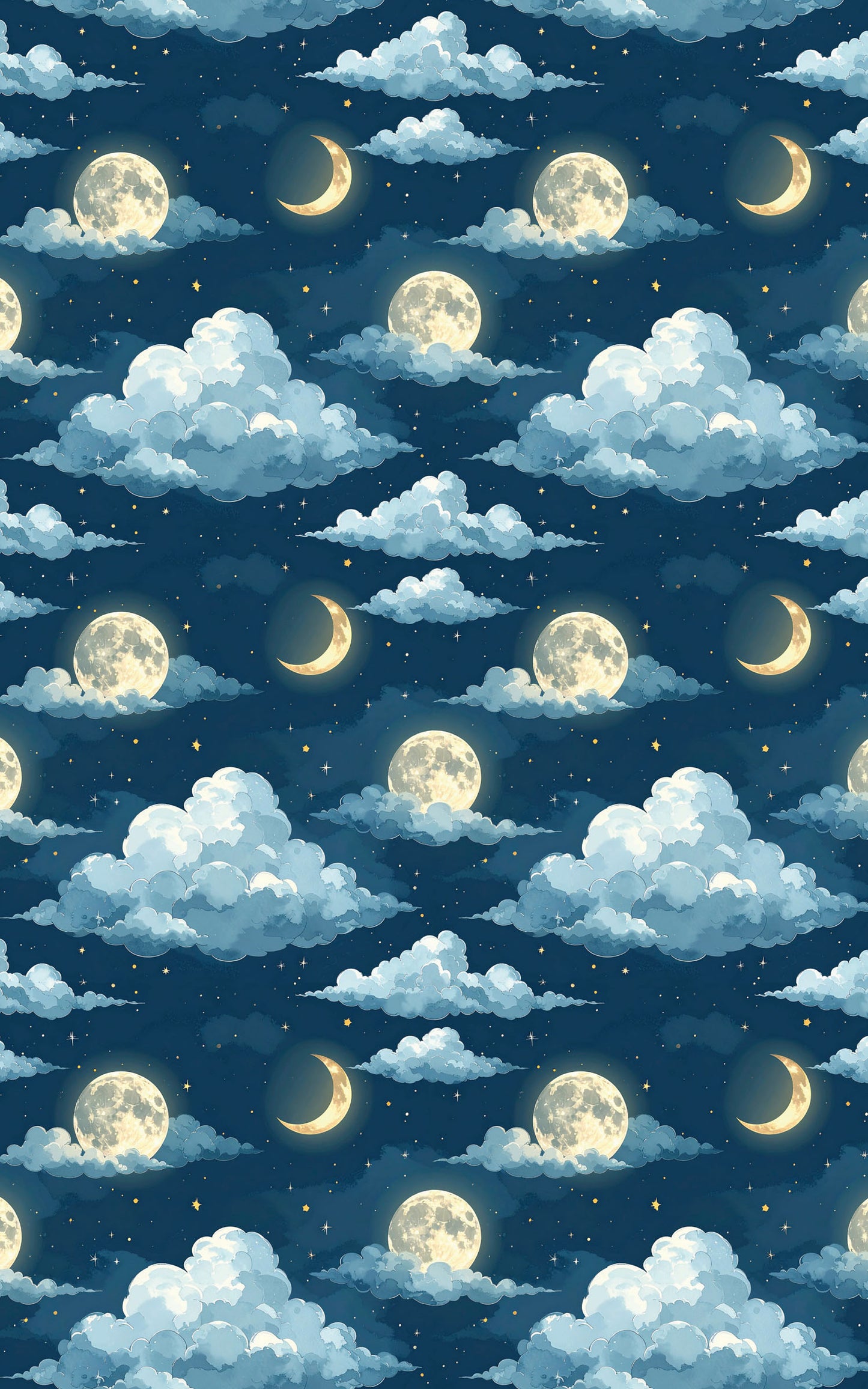 Cloudlit Moon Glow Wrapping Paper
