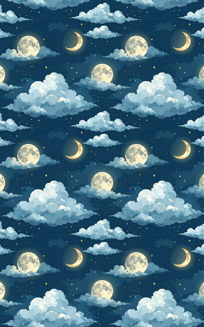 Cloudlit Moon Glow Wrapping Paper