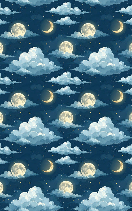Cloudlit Moon Glow Wrapping Paper - London Penny Gift Wrap