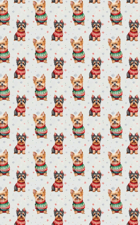 Yorkie Holiday Sweaters - London Penny Gift Wrap