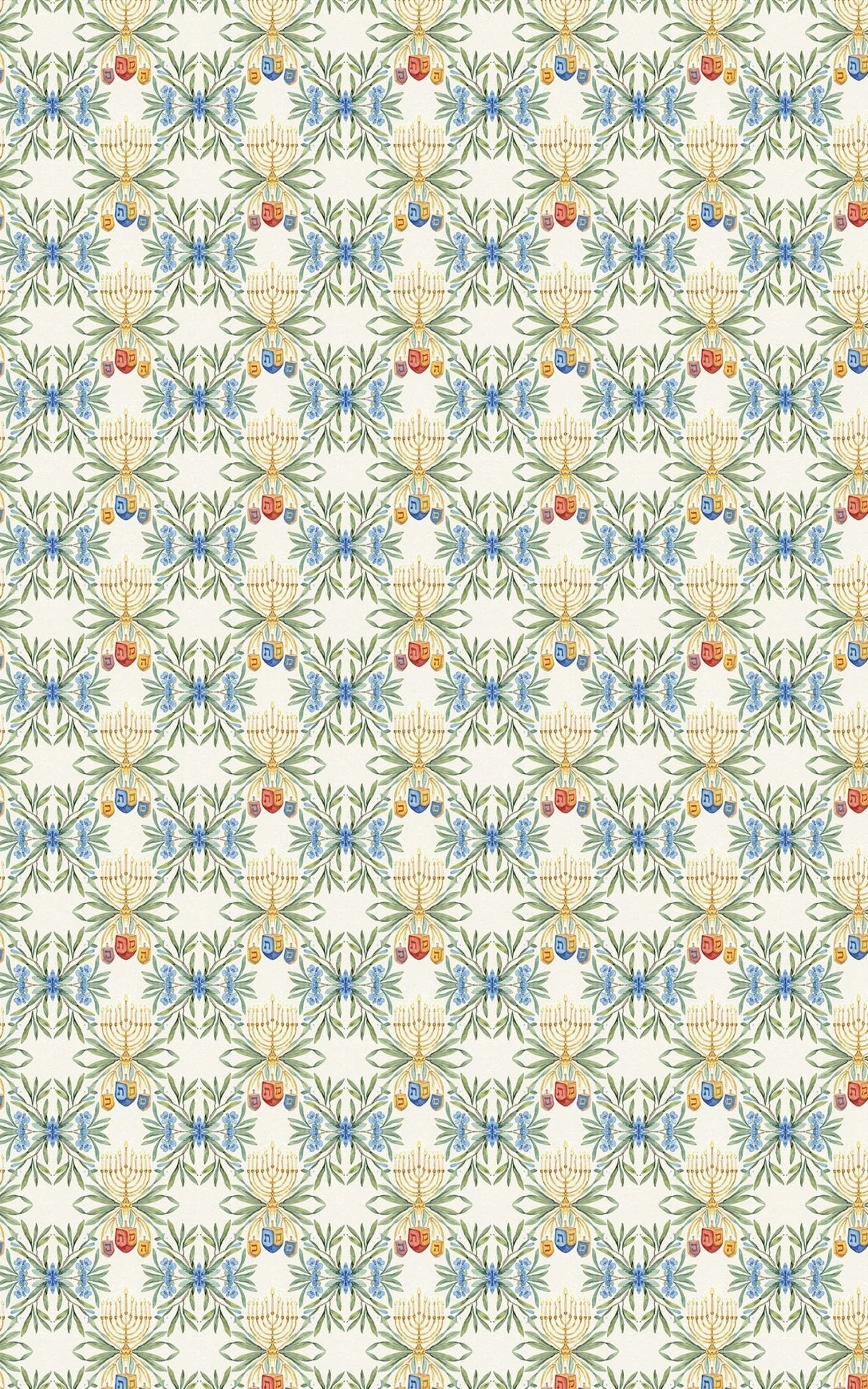 Hanukkah Florals - London Penny Gift Wrap