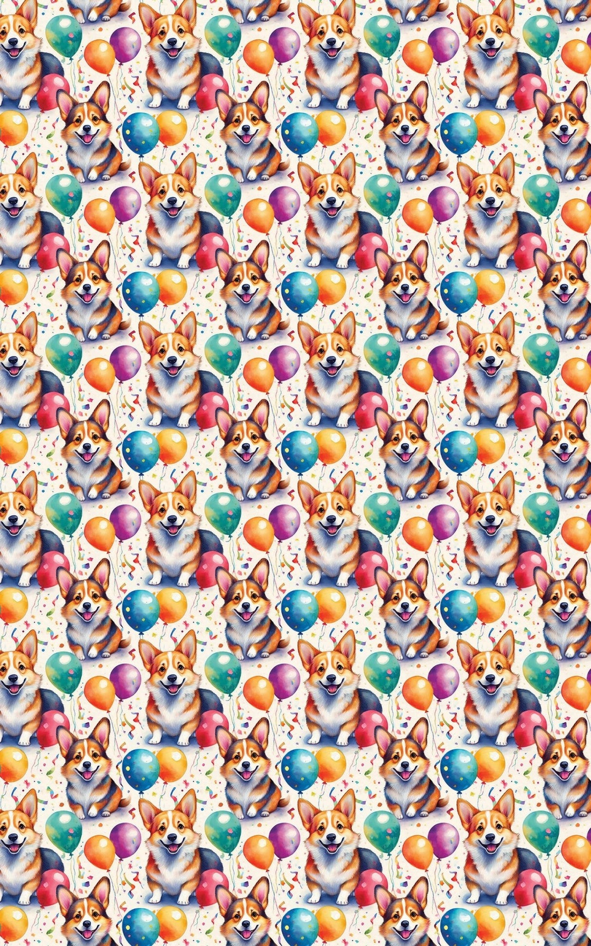 Corgi Birthday Balloons - London Penny Gift Wrap