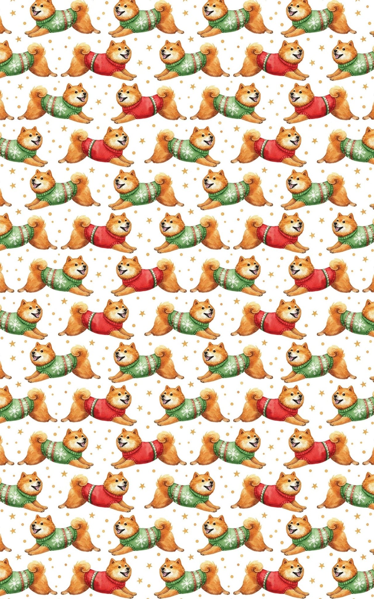 Shiba in Holiday Motion - London Penny Gift Wrap