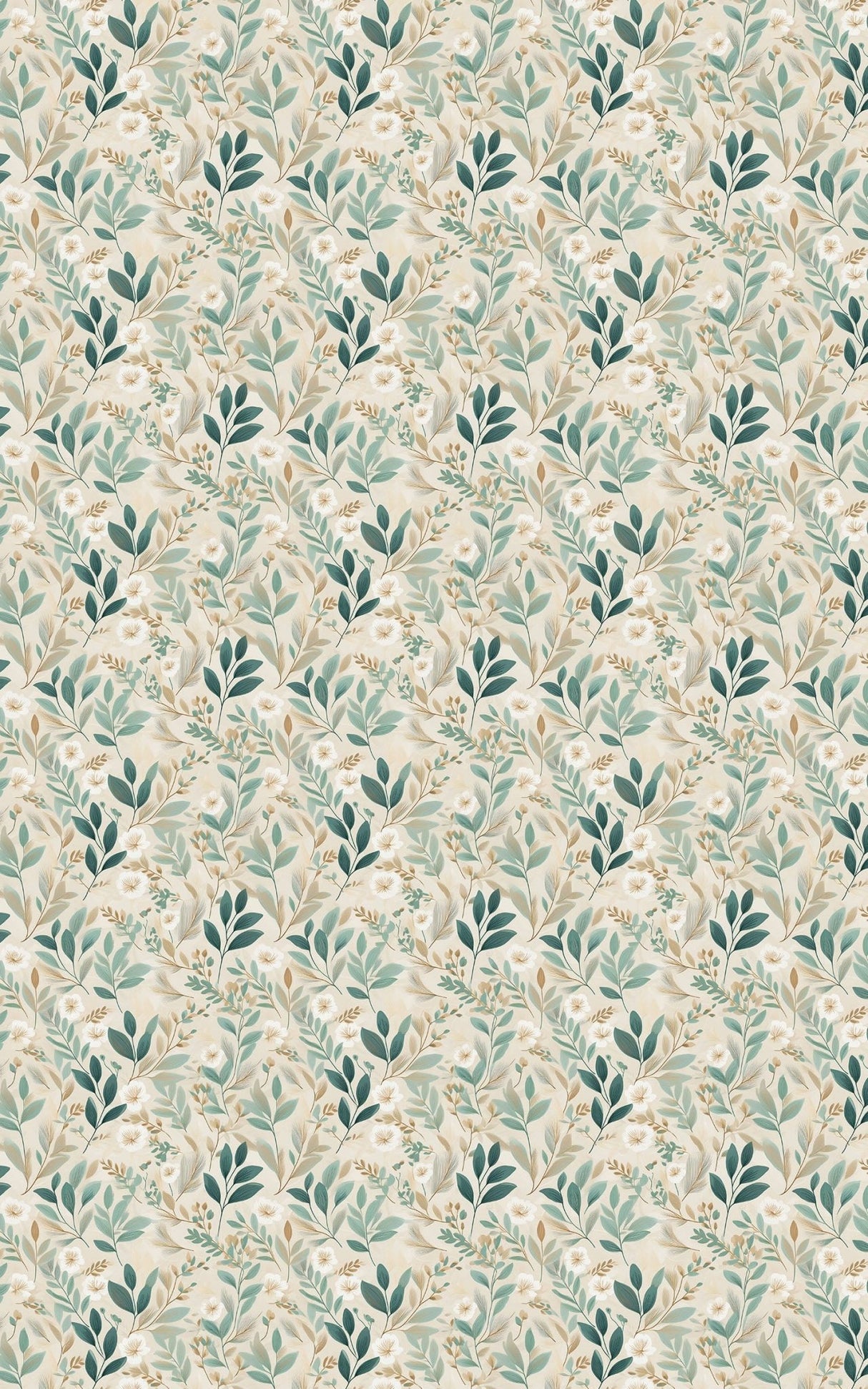 Soft Sage Blooms - London Penny Gift Wrap