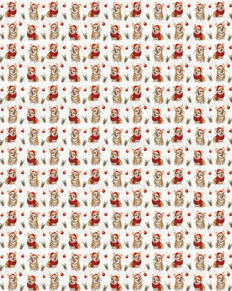 Mistletoe Morning Corgi Sherpa Blanket - London Penny Gift Wrap