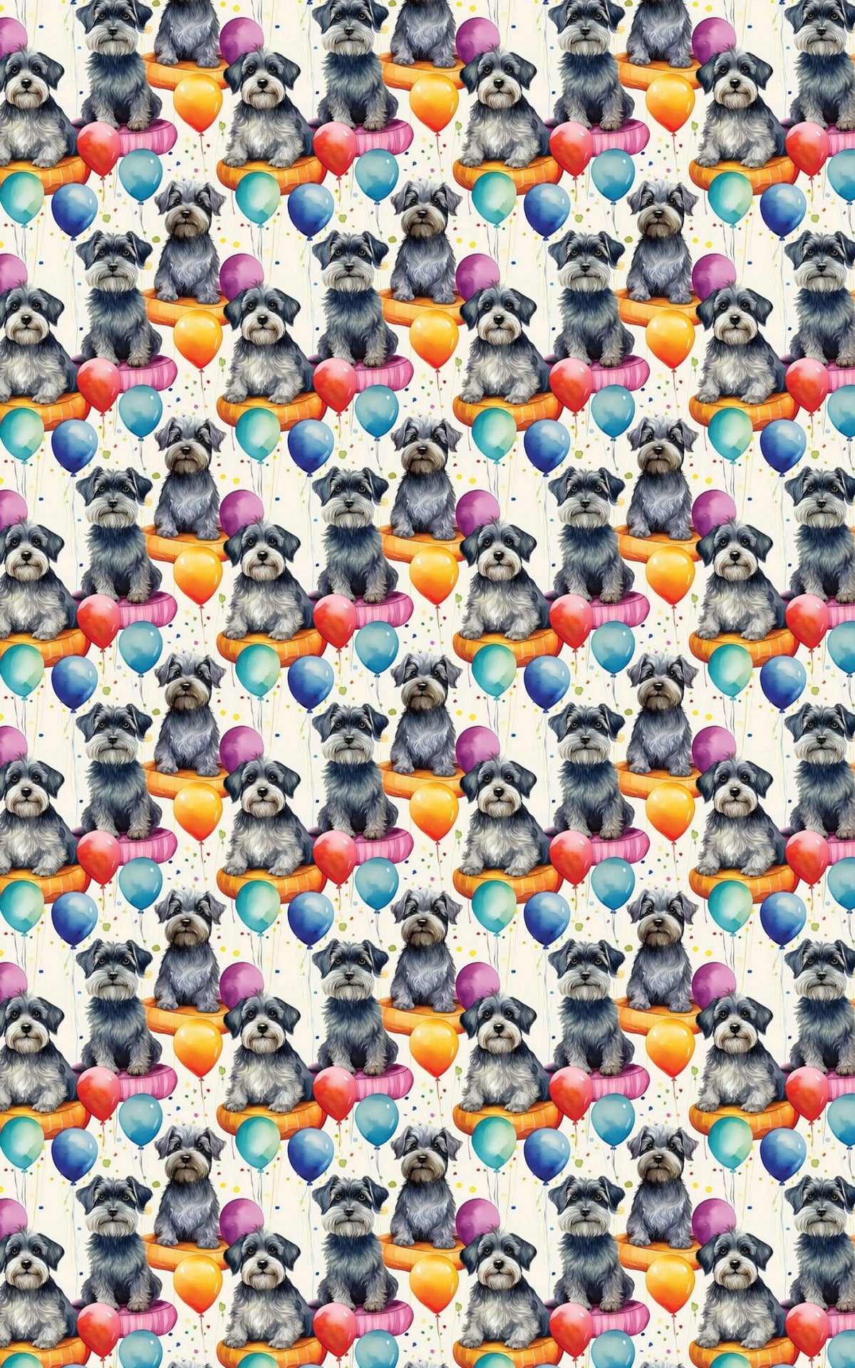 Mini Schnauzer Birthday Balloons - London Penny Gift Wrap