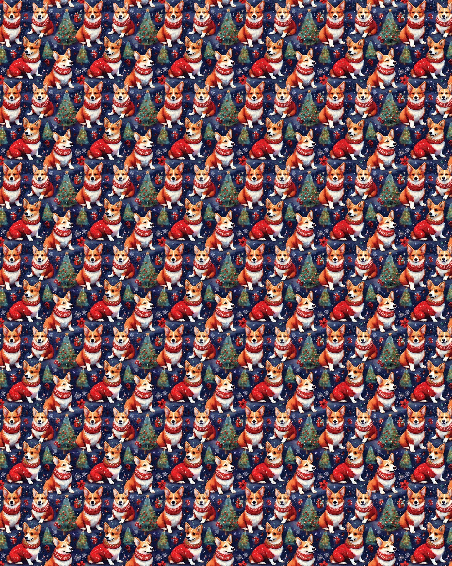 Corgi Under the Pines Sherpa Blanket