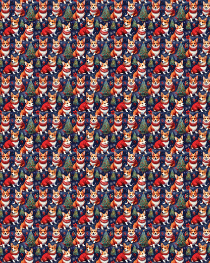 Corgi Under the Pines Sherpa Blanket