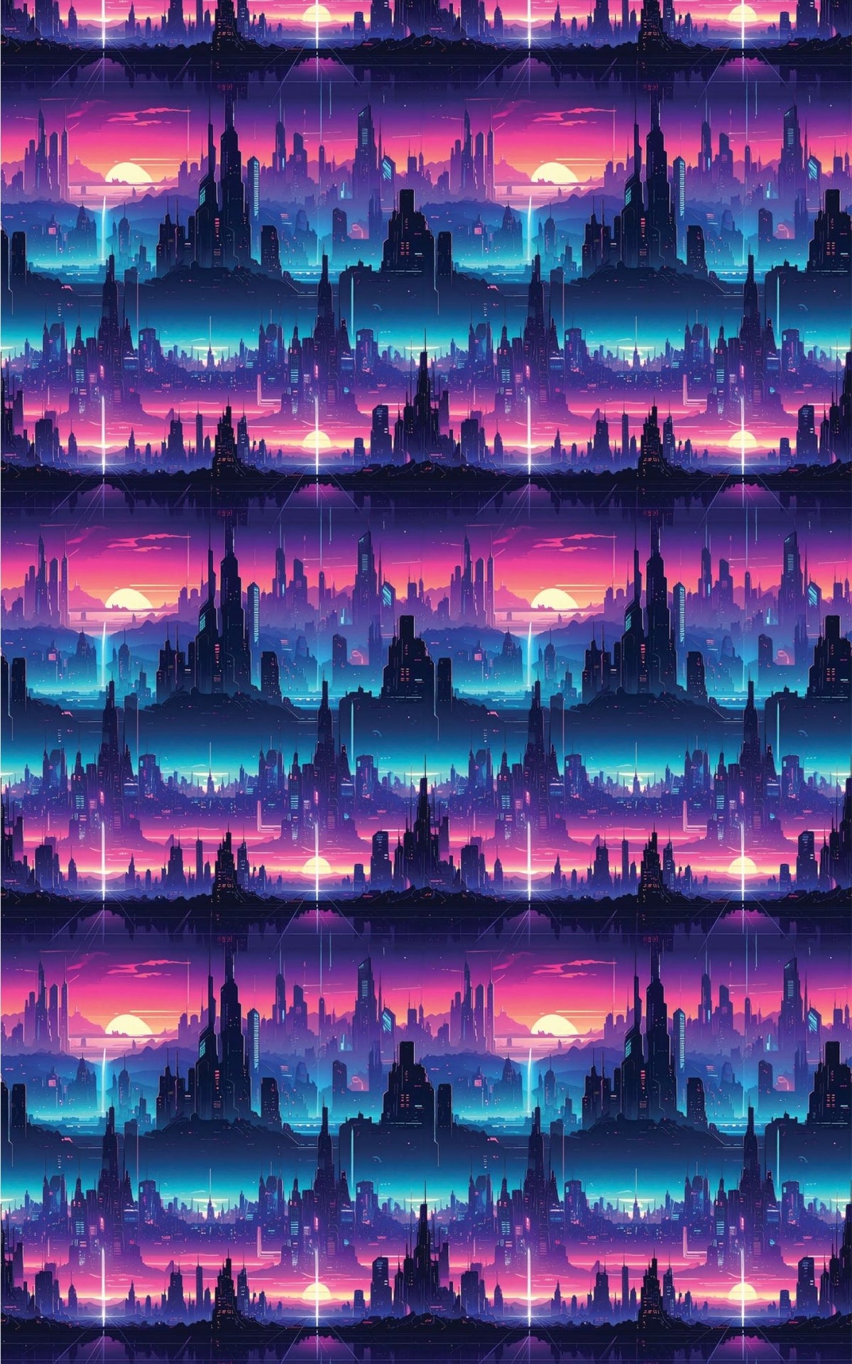 Cyber Space City Grid Wrapping Paper - London Penny Gift Wrap