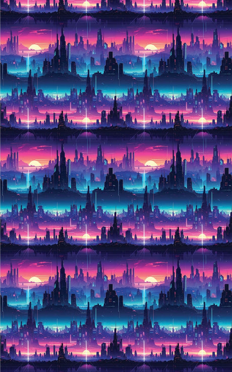 Cyber Space City Grid Wrapping Paper - London Penny Gift Wrap