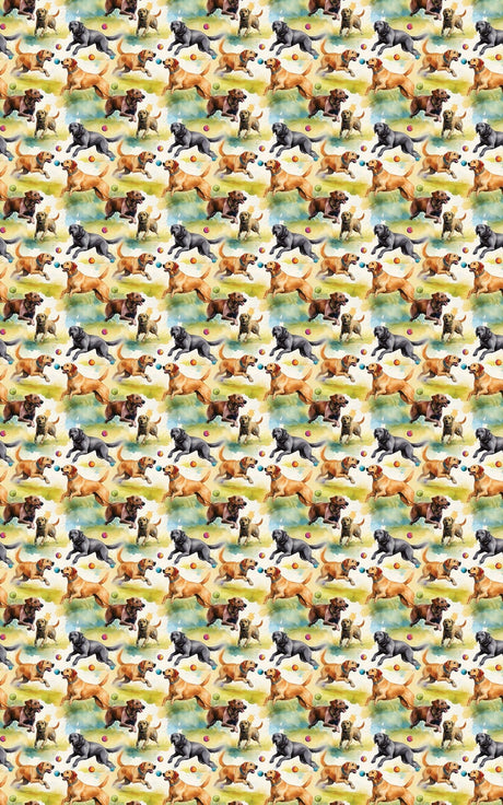 Lab's Bounding Pounce - London Penny Gift Wrap