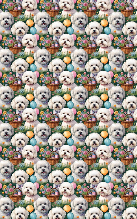 Bichon Frise Garden Party - London Penny Gift Wrap