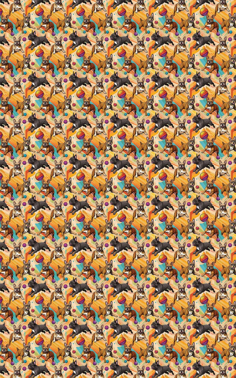 Frenchie Playful Dash - London Penny Gift Wrap