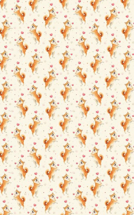 Shiba Inu & Heart Ball Toss - London Penny Gift Wrap