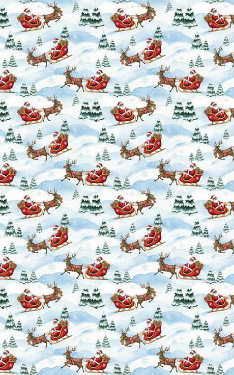 Santa & Sleigh Friends - London Penny Gift Wrap