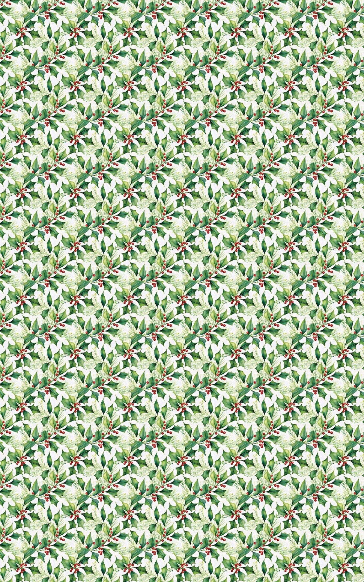 Merry Holly Blooms - London Penny Gift Wrap