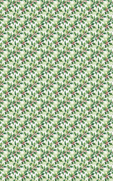 Merry Holly Blooms - London Penny Gift Wrap