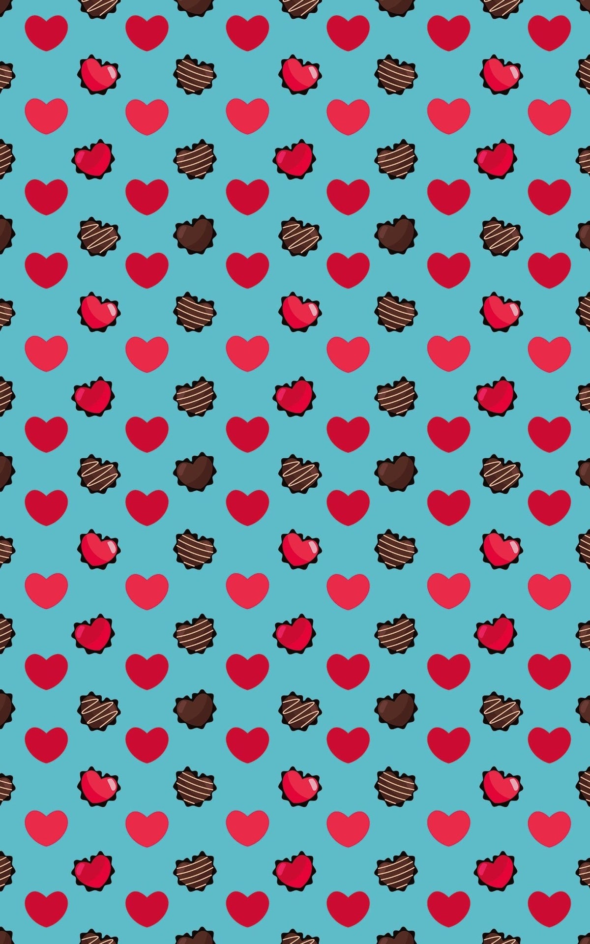 Hearts Choco Blue - London Penny Gift Wrap