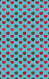 Hearts Choco Blue - London Penny Gift Wrap