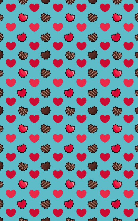 Hearts Choco Blue - London Penny Gift Wrap