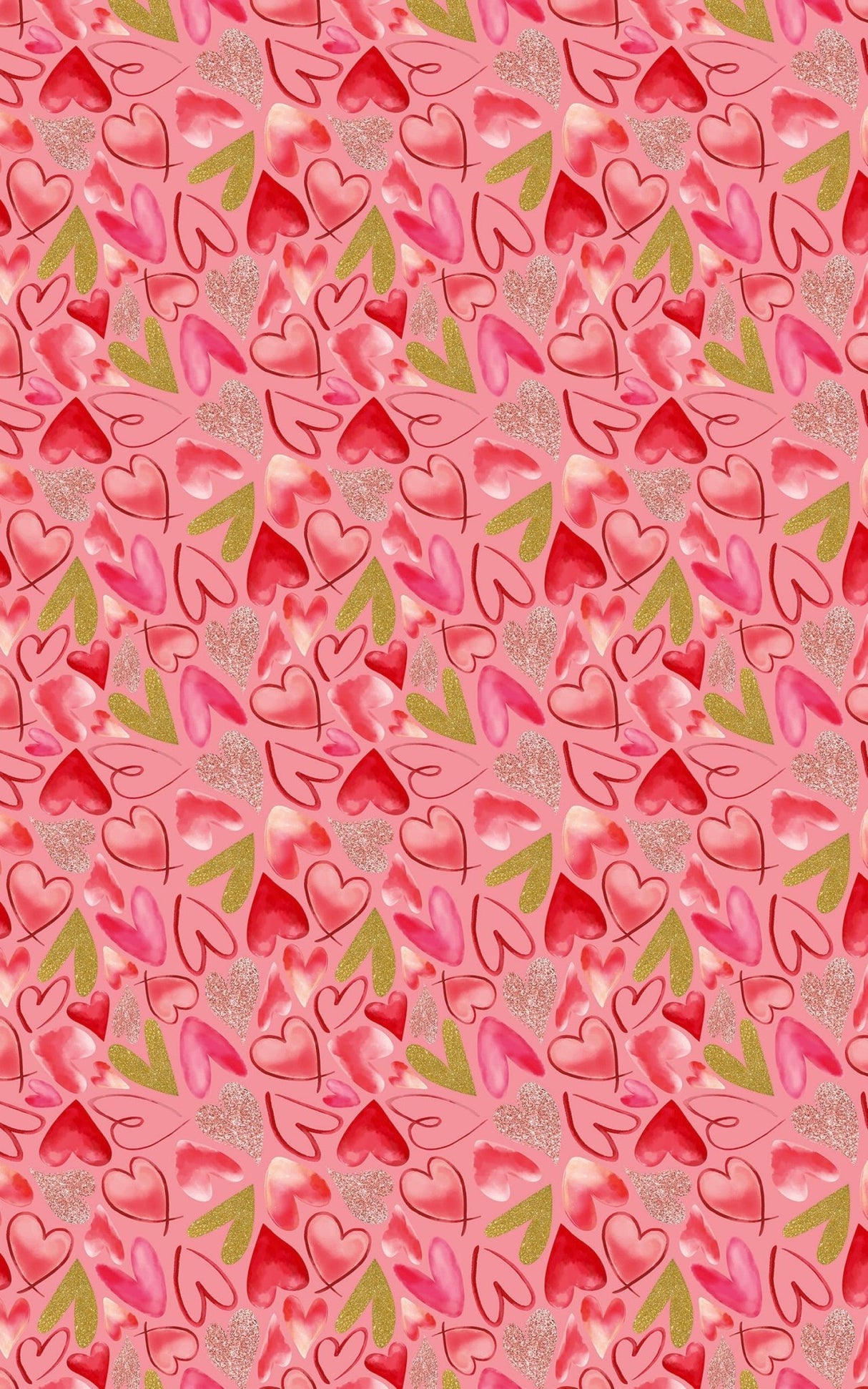 Mixed Hearts Pink - London Penny Gift Wrap