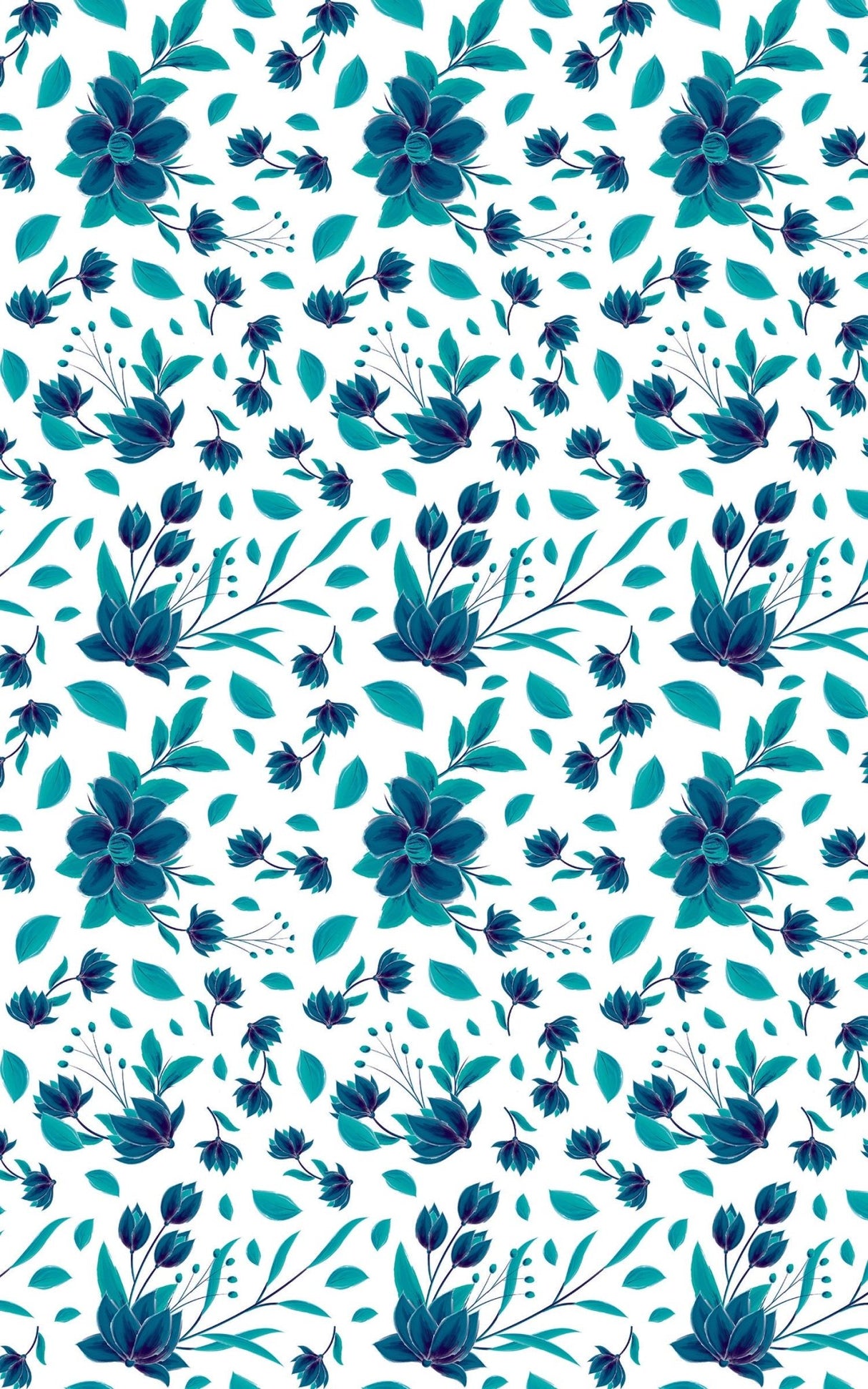 Floral Blue Pop - London Penny Gift Wrap