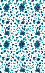 Floral Blue Pop - London Penny Gift Wrap