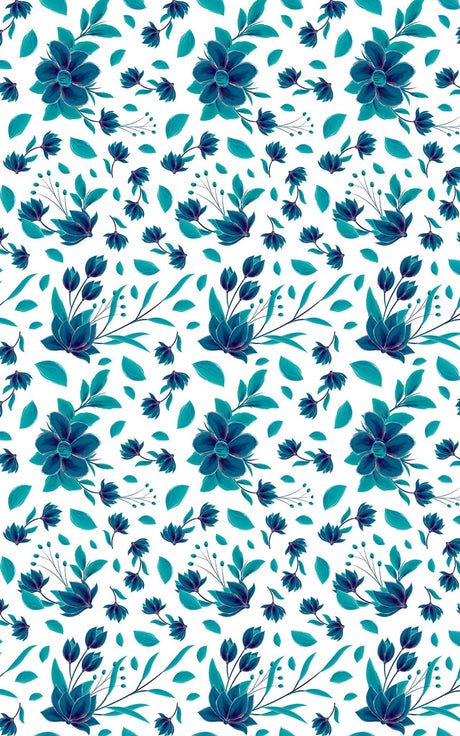 Floral Blue Pop - London Penny Gift Wrap