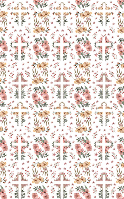 Easter Floral Cross - Earth Tone