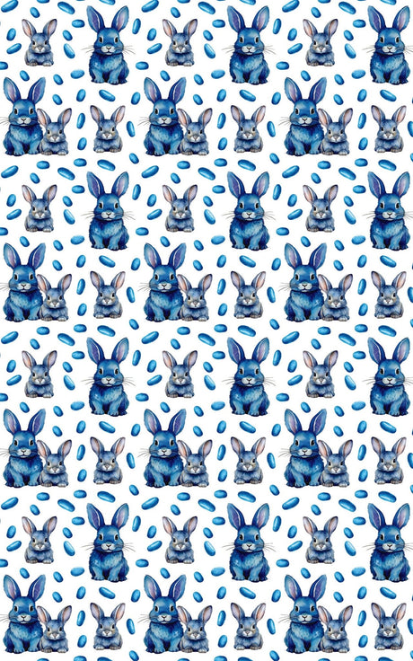 Bunnies and Beans - Blue - London Penny Gift Wrap