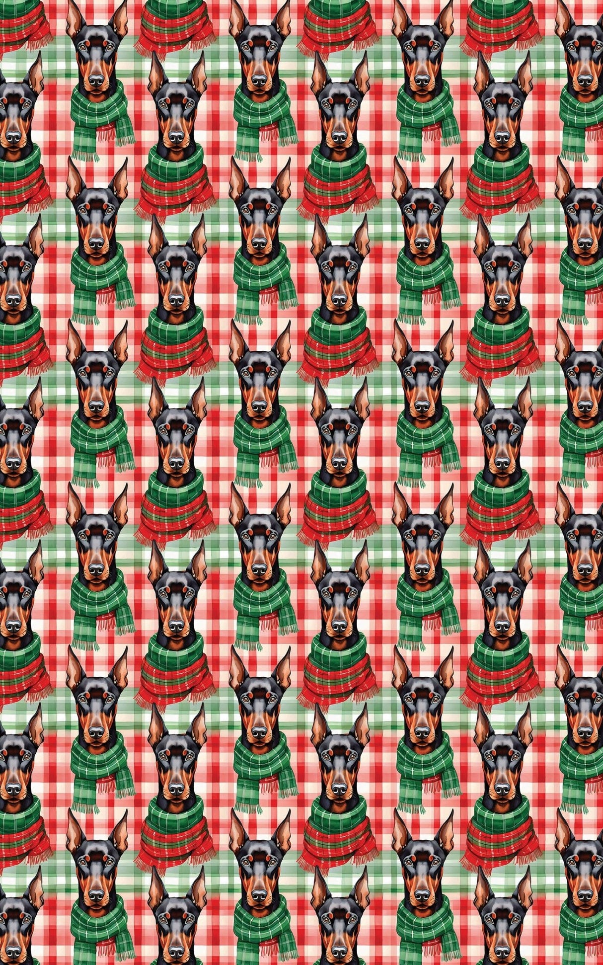 Doberman Plaid Parade - London Penny Gift Wrap