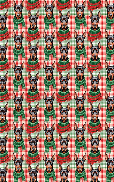 Doberman Plaid Parade - London Penny Gift Wrap