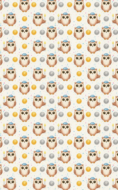 Owls in Kippahs - London Penny Gift Wrap