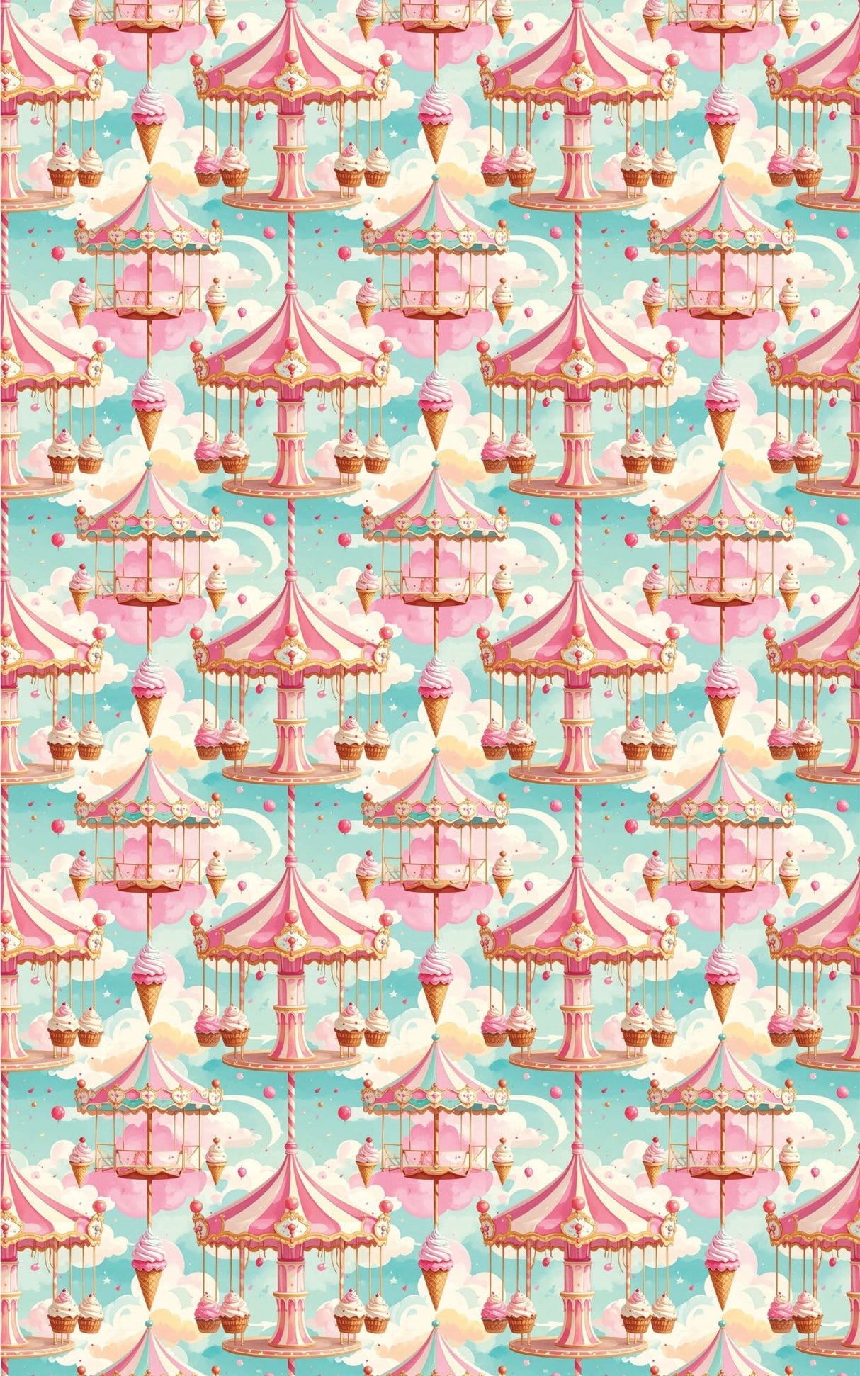 Ice Cream Carousel Wrapping Paper - London Penny Gift Wrap