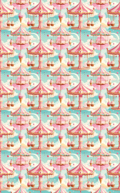 Ice Cream Carousel Wrapping Paper