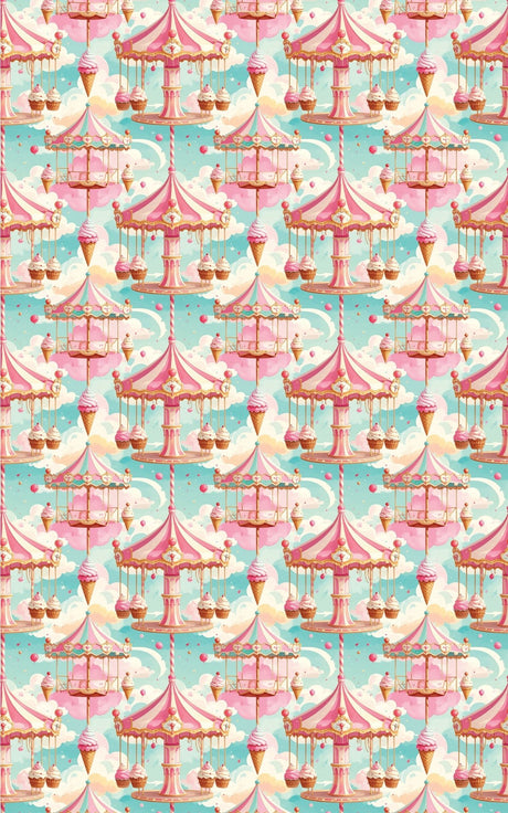 Ice Cream Carousel Wrapping Paper - London Penny Gift Wrap