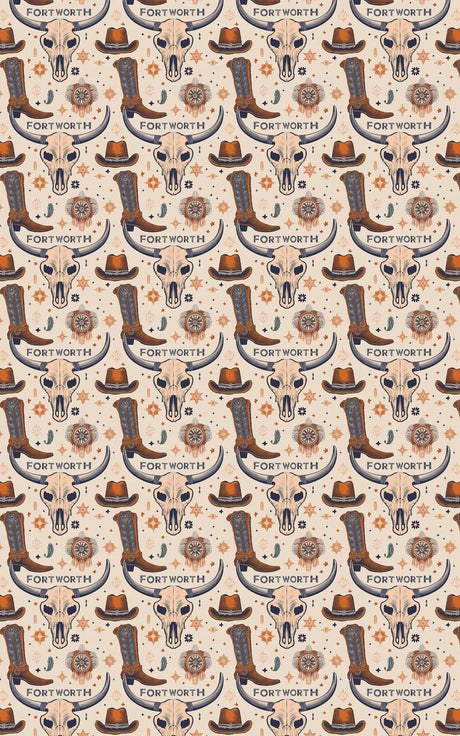 Fort Worth – Modern Western Heritage Wrapping Paper - London Penny Gift Wrap