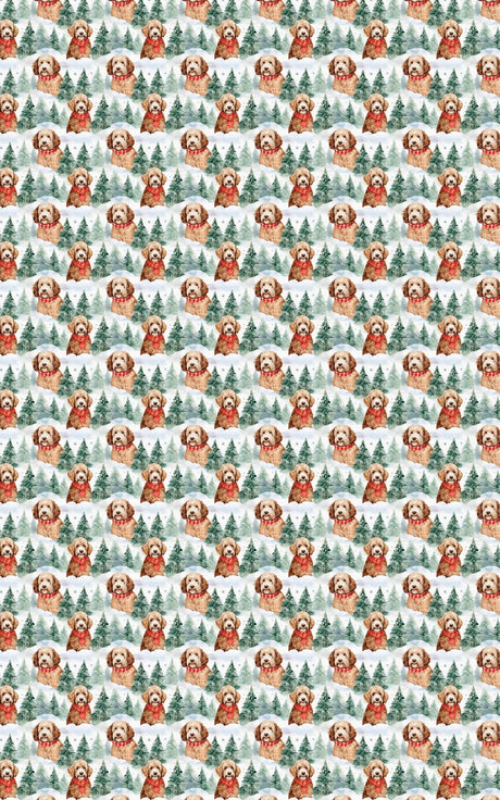 Golden Doodle Flurries - London Penny Gift Wrap