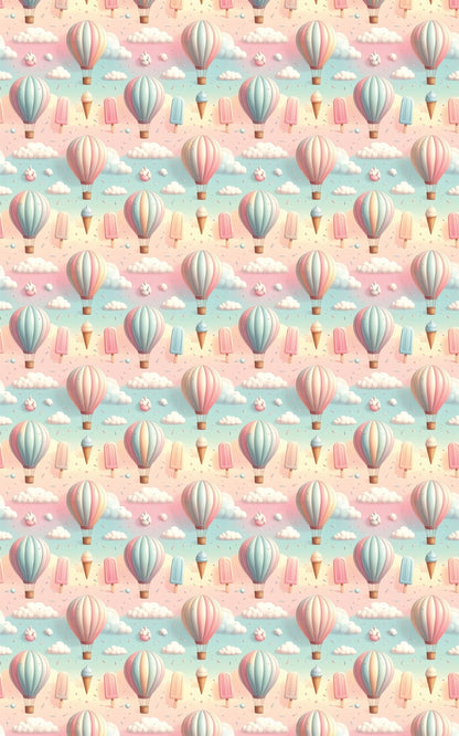 Sweet Treat Hot Air Balloons Wrapping Paper - London Penny Gift Wrap