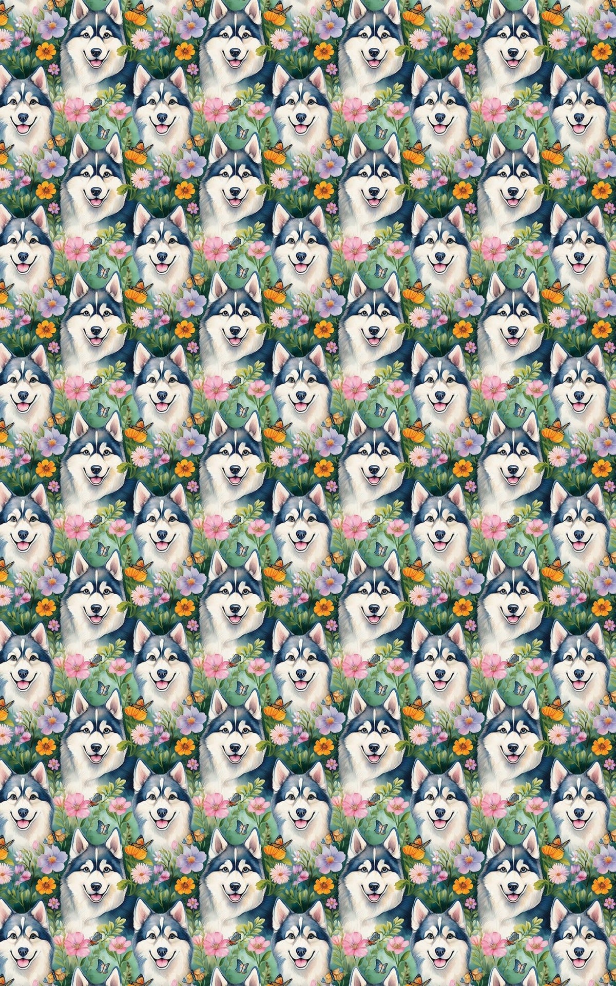 Husky Garden Party - London Penny Gift Wrap