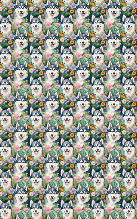 Husky Garden Party - London Penny Gift Wrap