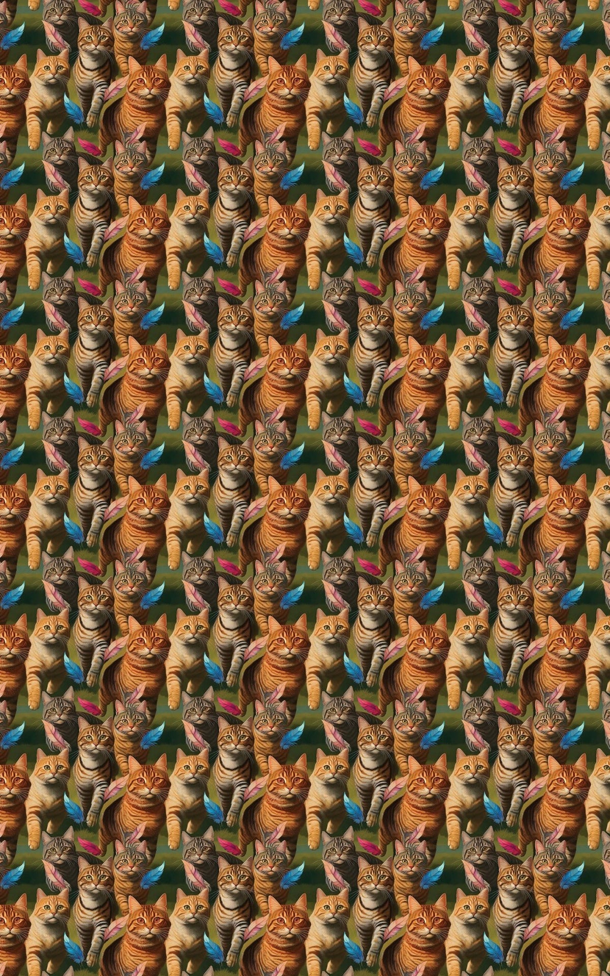 Tabby Cat Chasing - London Penny Gift Wrap