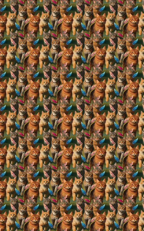 Tabby Cat Chasing - London Penny Gift Wrap