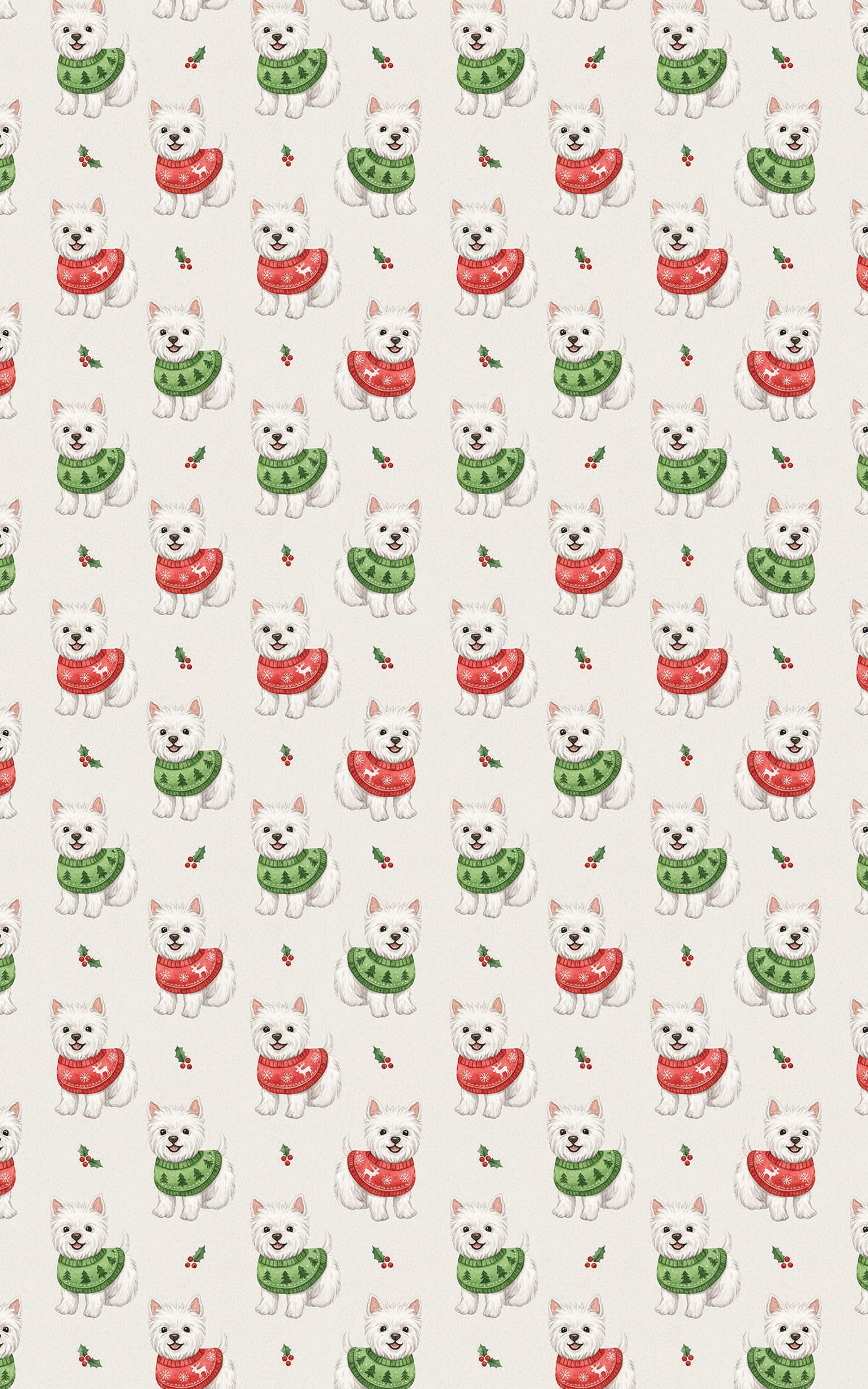 White Westie Holiday Sweaters