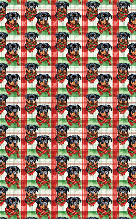 Rottweiler Plaid Parade - London Penny Gift Wrap