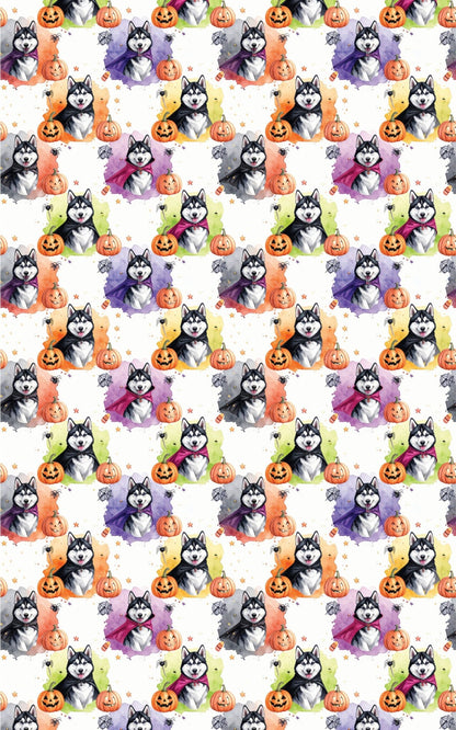 Husky Halloween Parade (Alaskan Husky) Wrapping Paper - London Penny Gift Wrap